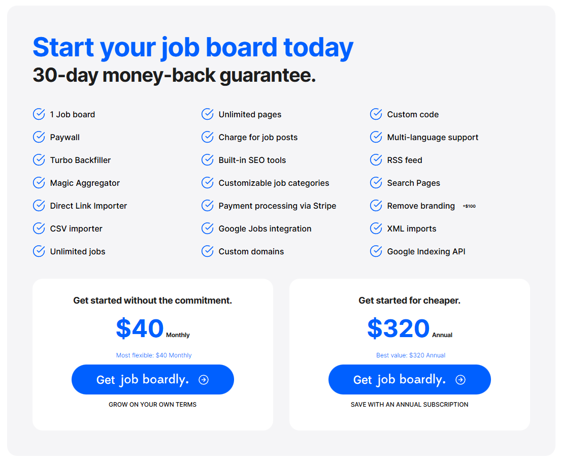 Job Boardly Pricing