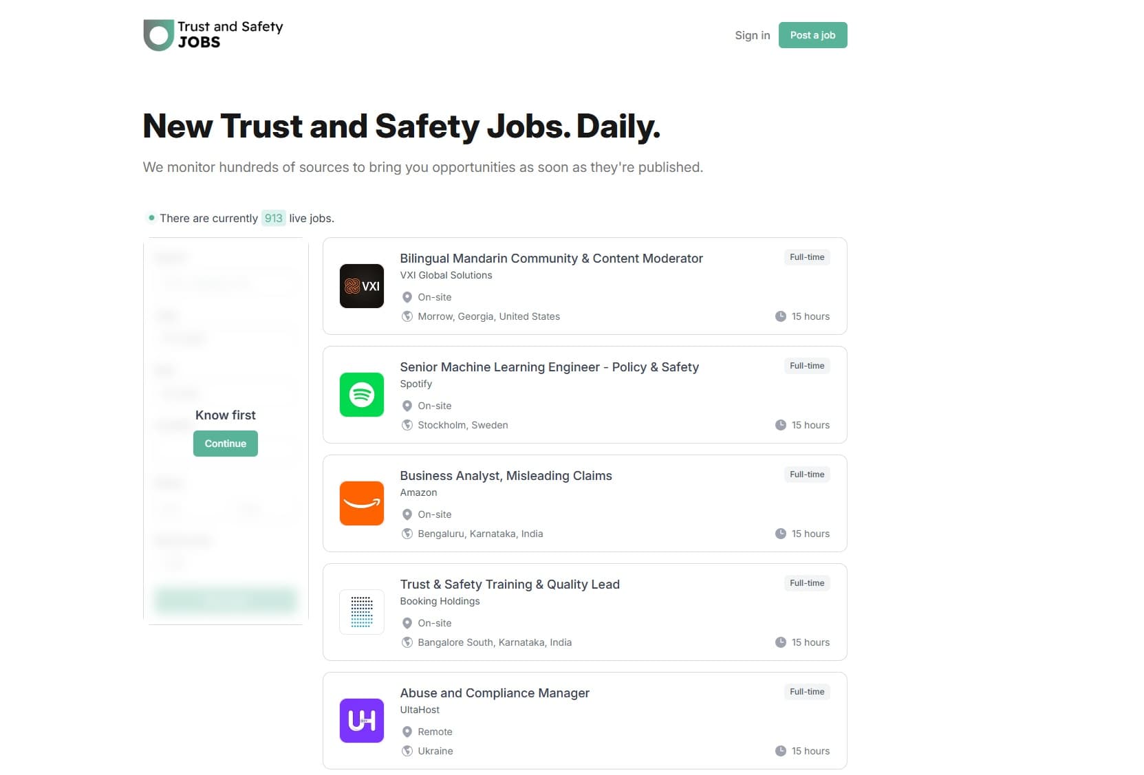 Trust and Safety Jobs